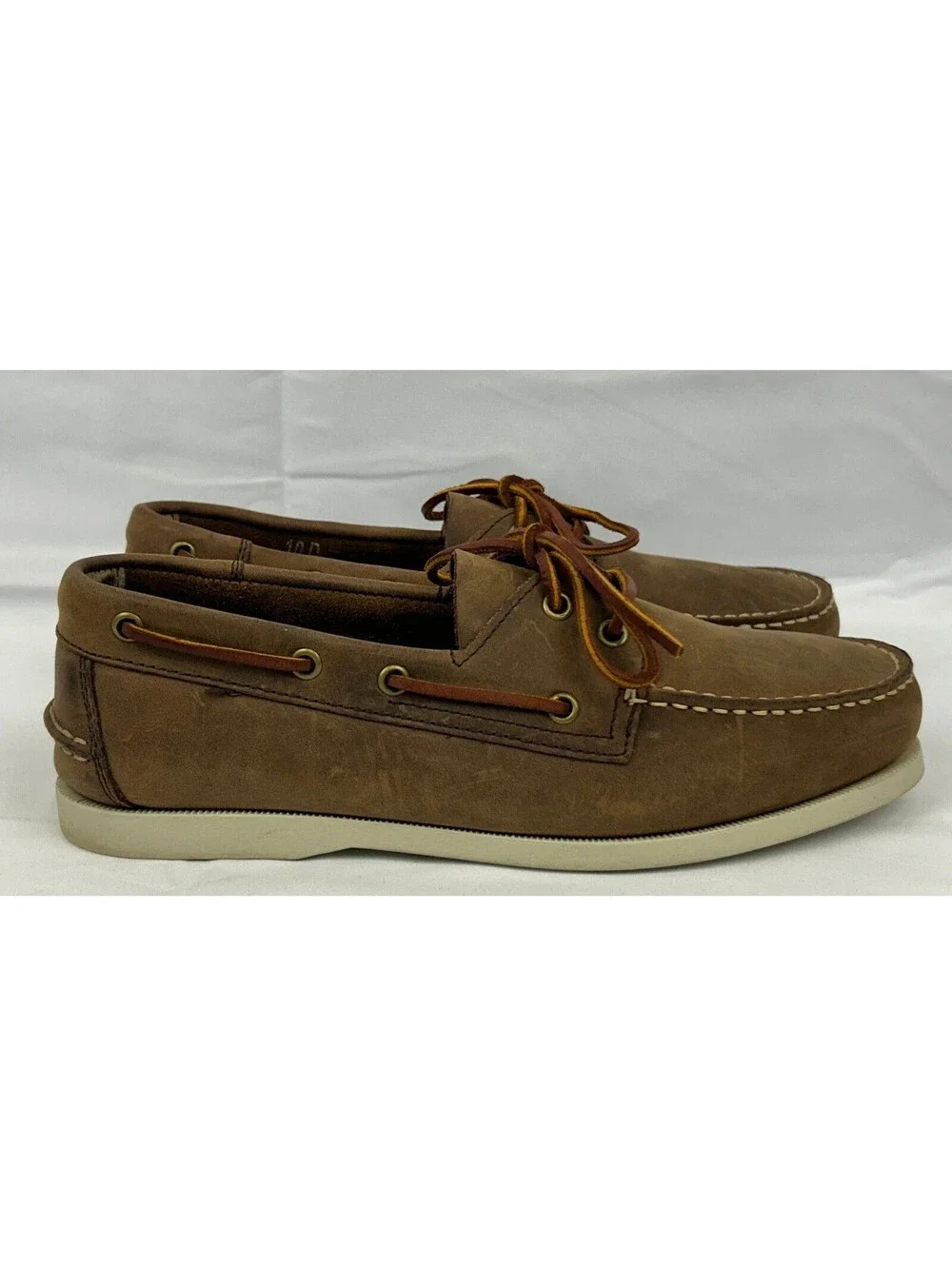 Joseph Abboud Men's Size 10D Brown Leather Boat Deck Shoes Lot 13344